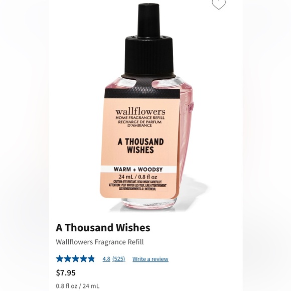 “A THOUSAND WISHES” BBW/WB, 3-Wallflowers Home Fragrance Refills, NWT & Sealed - Picture 3 of 3